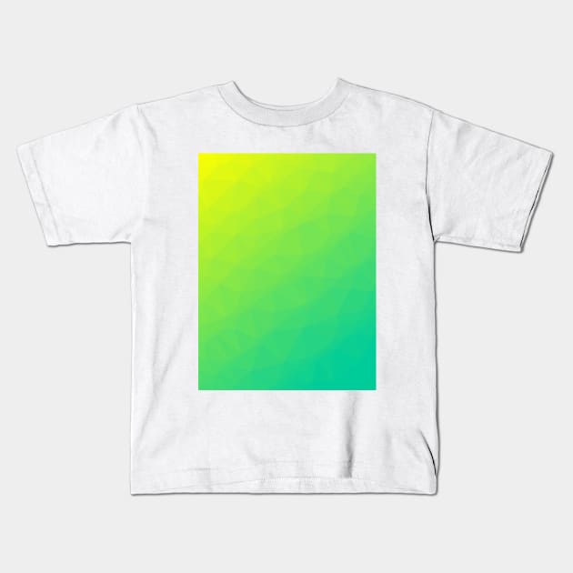 Yellow to Caribbean Green Minimal Geometric Gradient Design Kids T-Shirt by love-fi